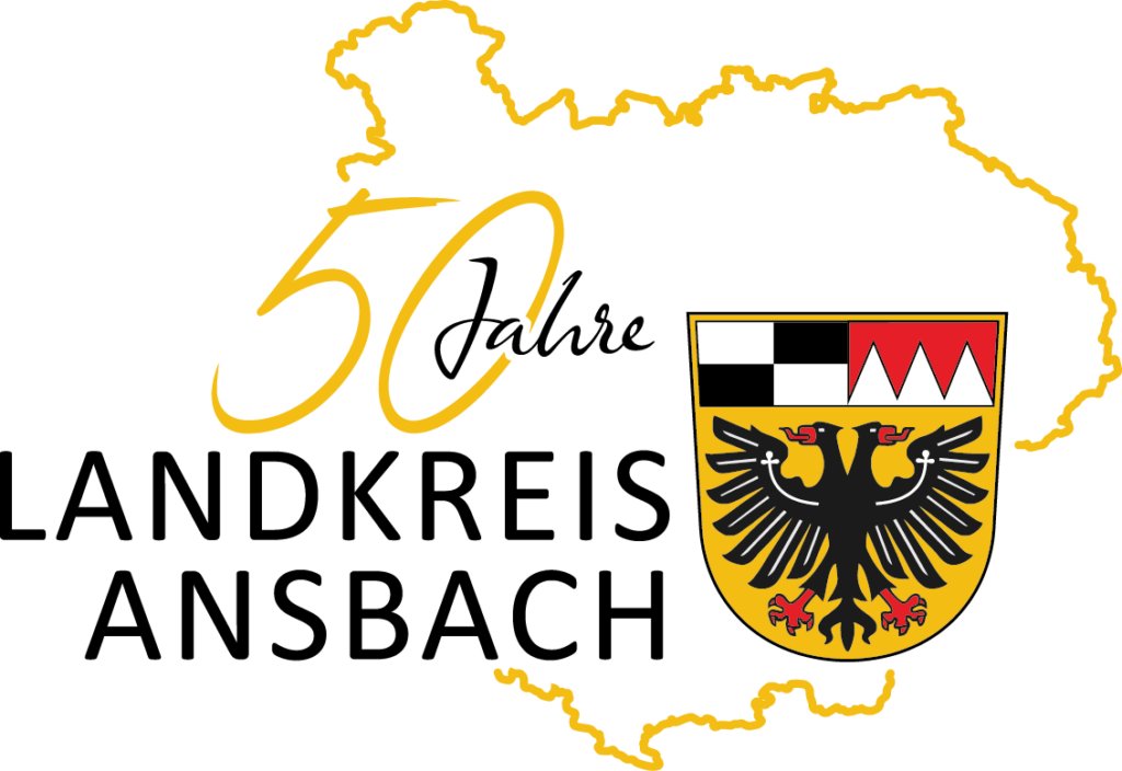 Logo des Landkreis Ansbach mit dem Hinweis auf das 50jährige Jubiläum