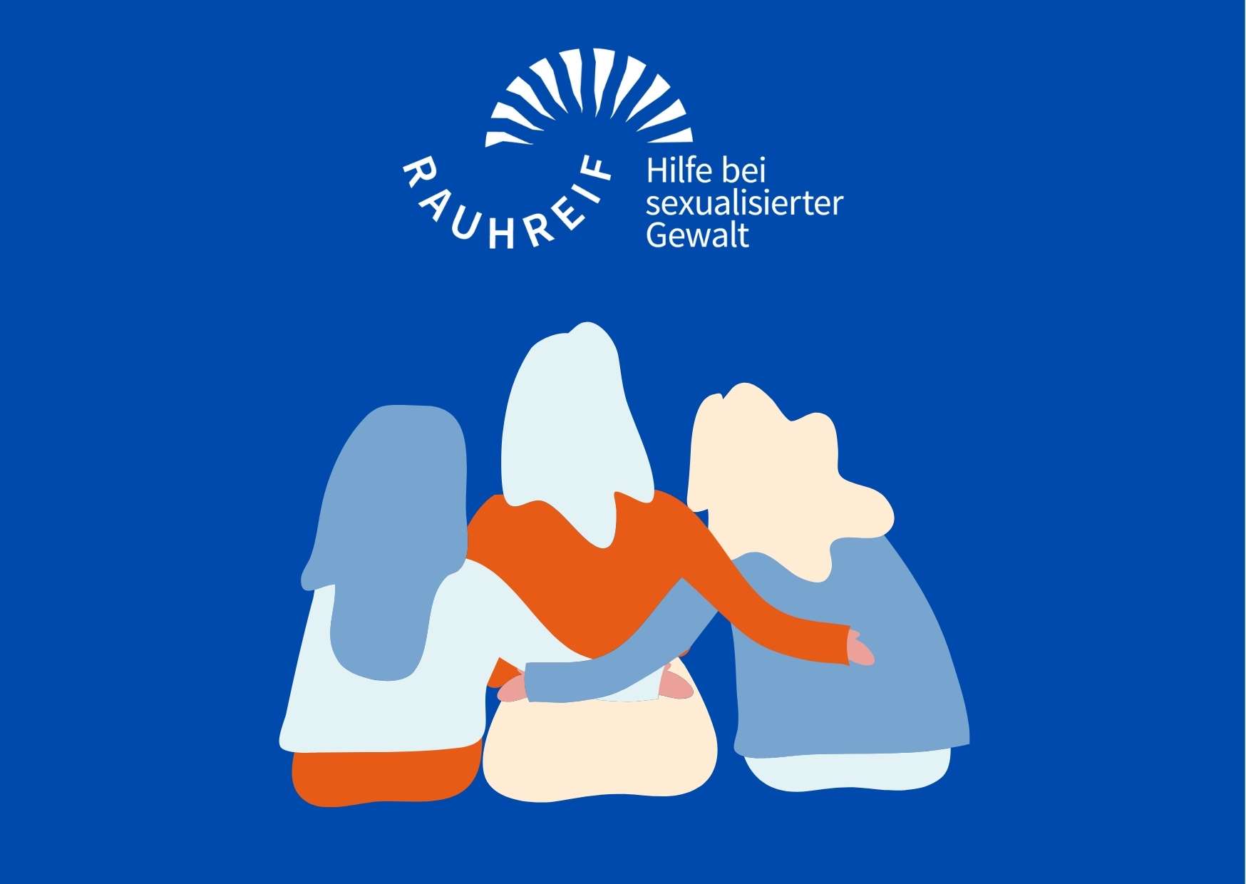 Illustrierte Mädchen die sich im Arm halten