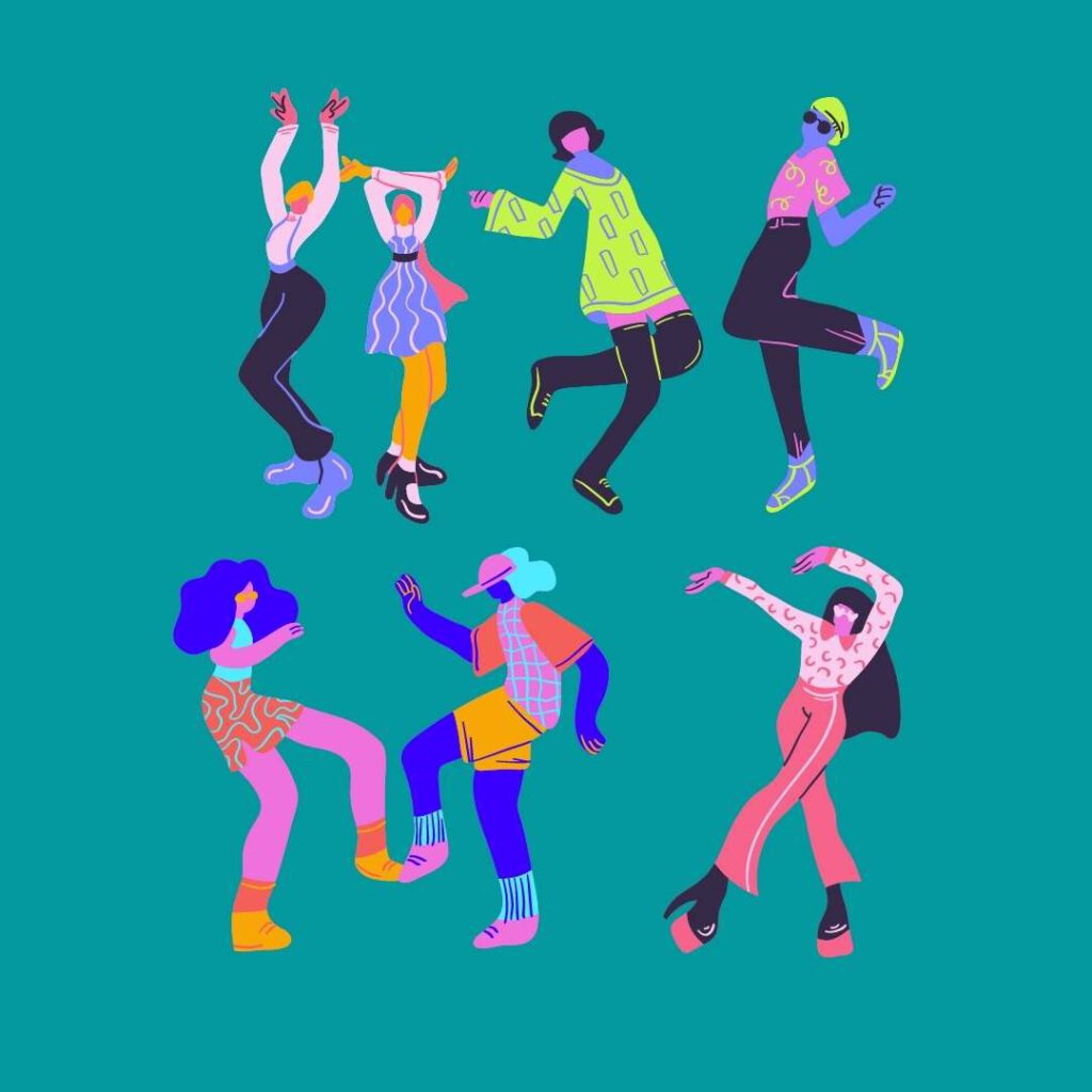 Illustrierte Personen tanzen