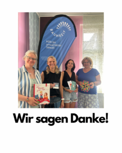 Bild der Spendenübergabe mit Kristina Klose, Eva, Groß, Nadja Köhler und Christine Schwab
